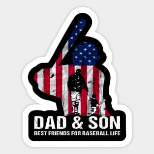 Dad And Son Best Friends For Baseball Life Sticker